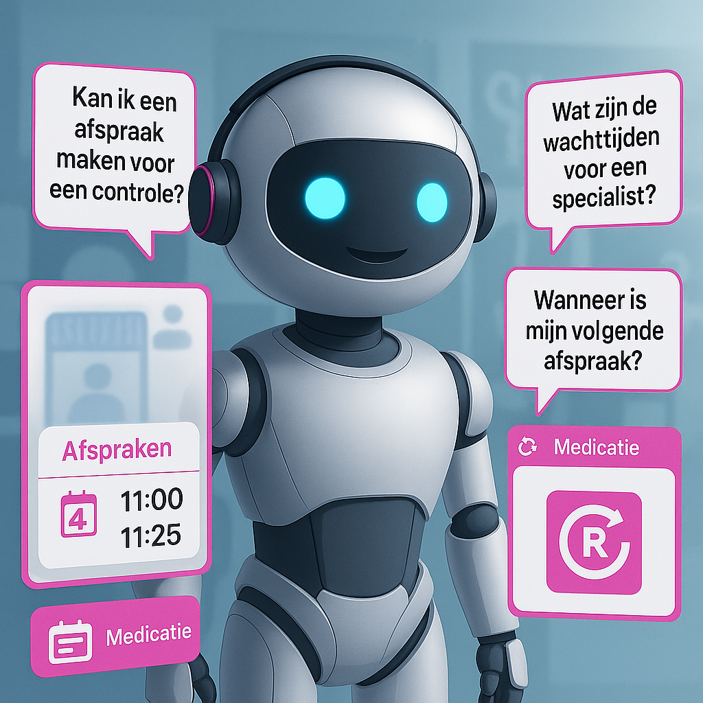 AI-chatbot helpt zorgverleners zoals tandartsen, huisartsen en apotheken met het automatiseren van afspraken, beantwoorden van gezondheidsvragen en verbeteren van patiëntenzorg.
